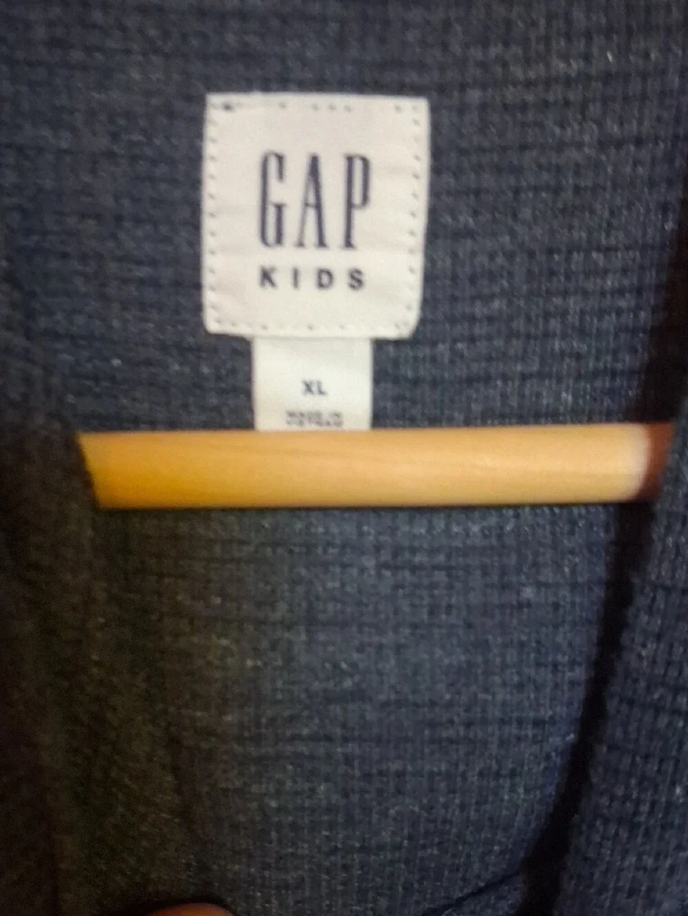 GAP Youth Heathered Navy Blue Hooded Pullover